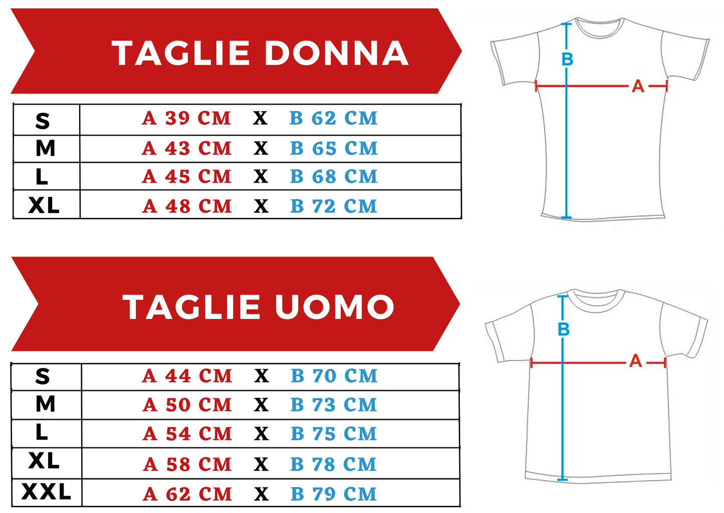 Tabella taglie t-shirt